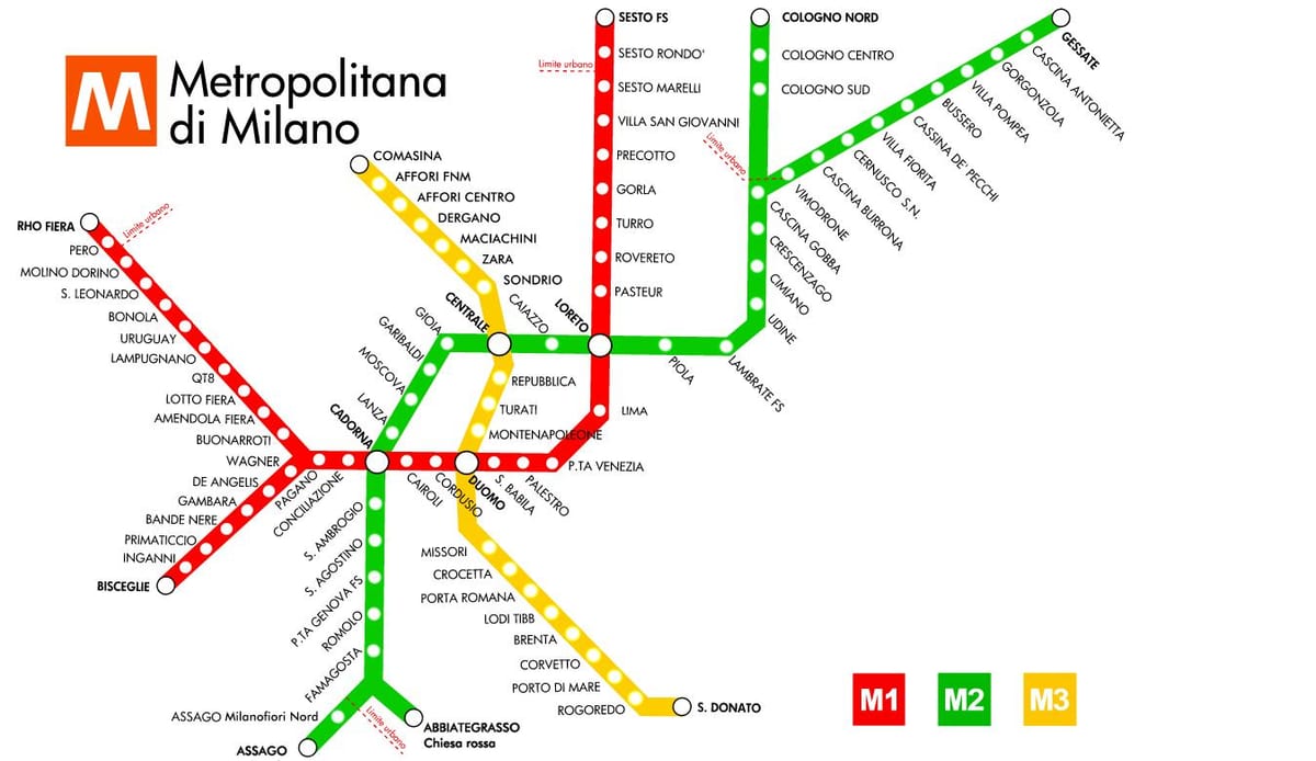 পাতাল রেল ম্যাপ milano
