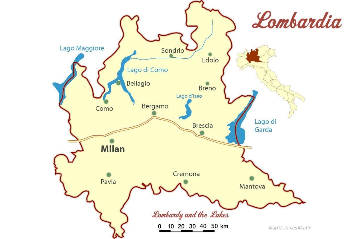 মানচিত্র মিলান lombardy