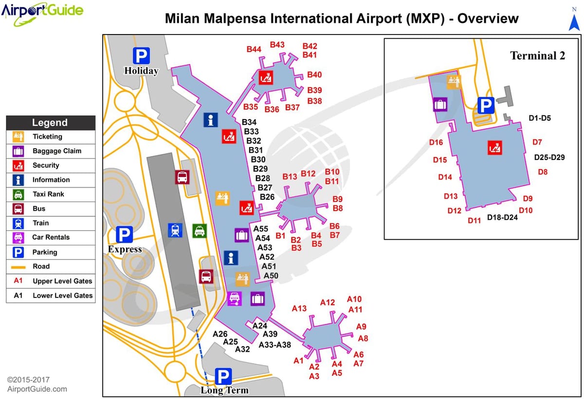 মানচিত্র এর malpensa টার্মিনাল 1