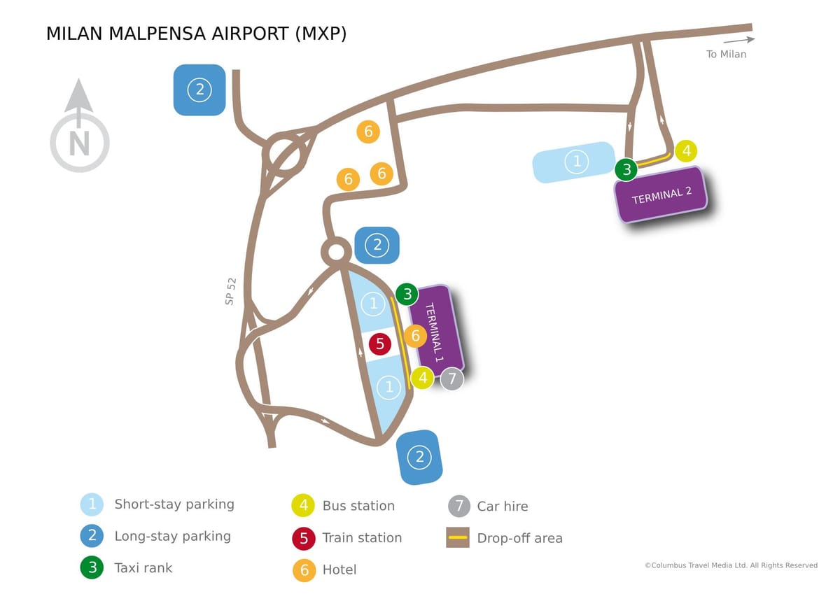 মিলান, malpensa টার্মিনাল 1 মানচিত্র