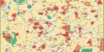 Milano শহরের কেন্দ্র মানচিত্র